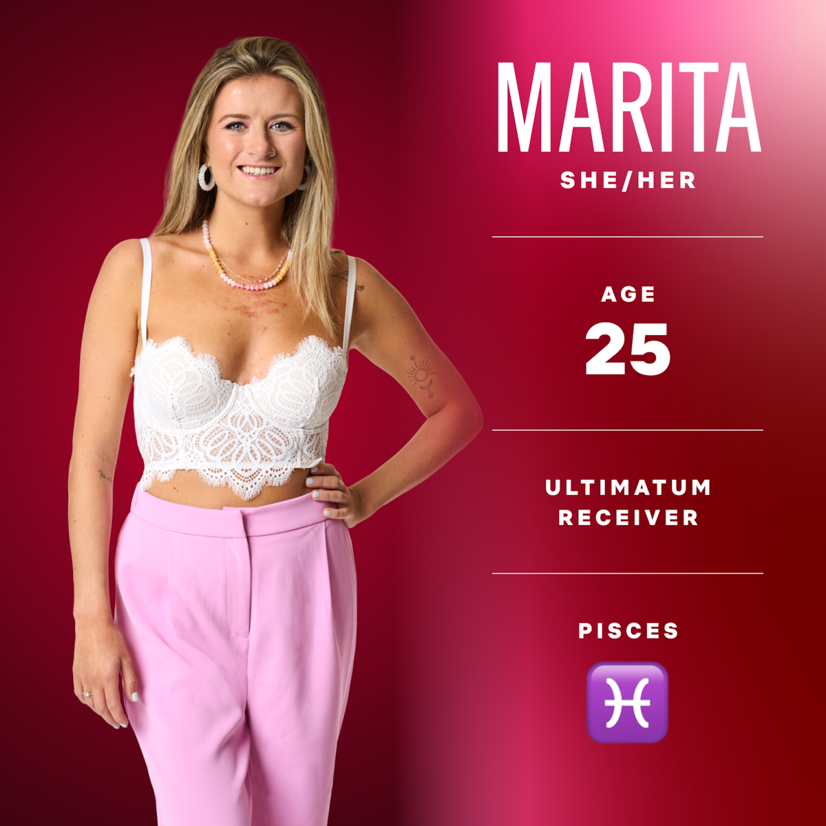 Marita (she/her), age 25, ultimatum receiver, pisces