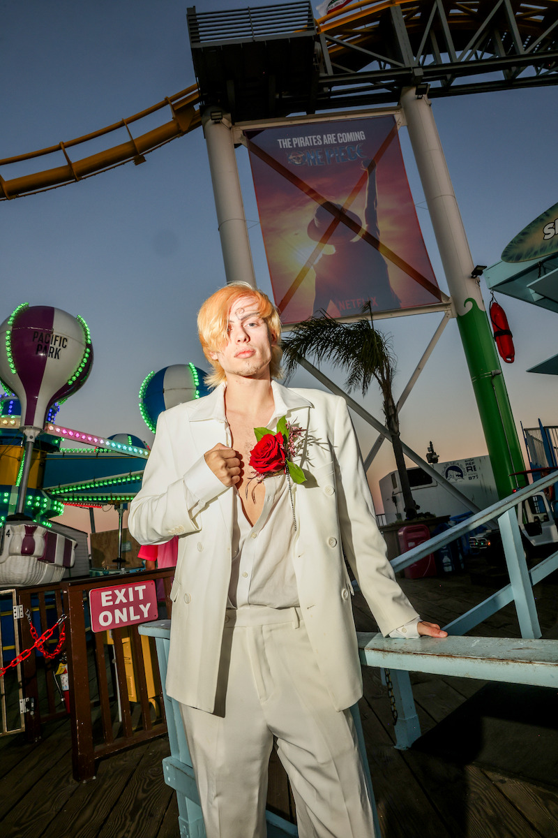 Fans attend Netflix global event for the celebration of One Piece at Santa Monica Pier in California. 