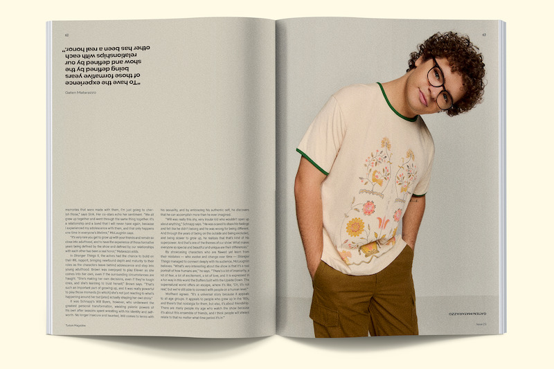 Spread featuring Gaten Matarrazzo 