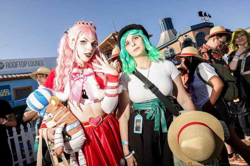 Fans attend Netflix global event for the celebration of One Piece at Santa Monica Pier in California. 