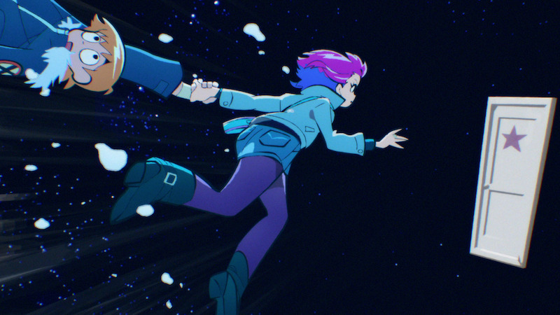 (L to R) Michael Cera as Scott Pilgrim and Mary Elizabeth Winstead as Ramona Flowers in Scott Pilgrim Takes Off. 