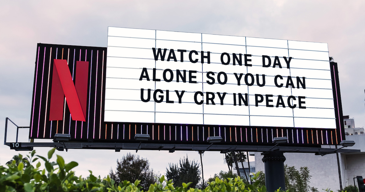 One Day Sunset Billboard ‘Watch One Day Alone so you can cry in peace’