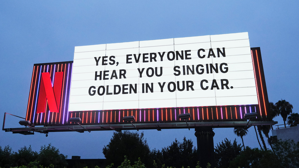 KPop Demon Hunters Sunset Blvd Billboard ‘Yes, everyone can hear you singing ‘Golden’ in your car’