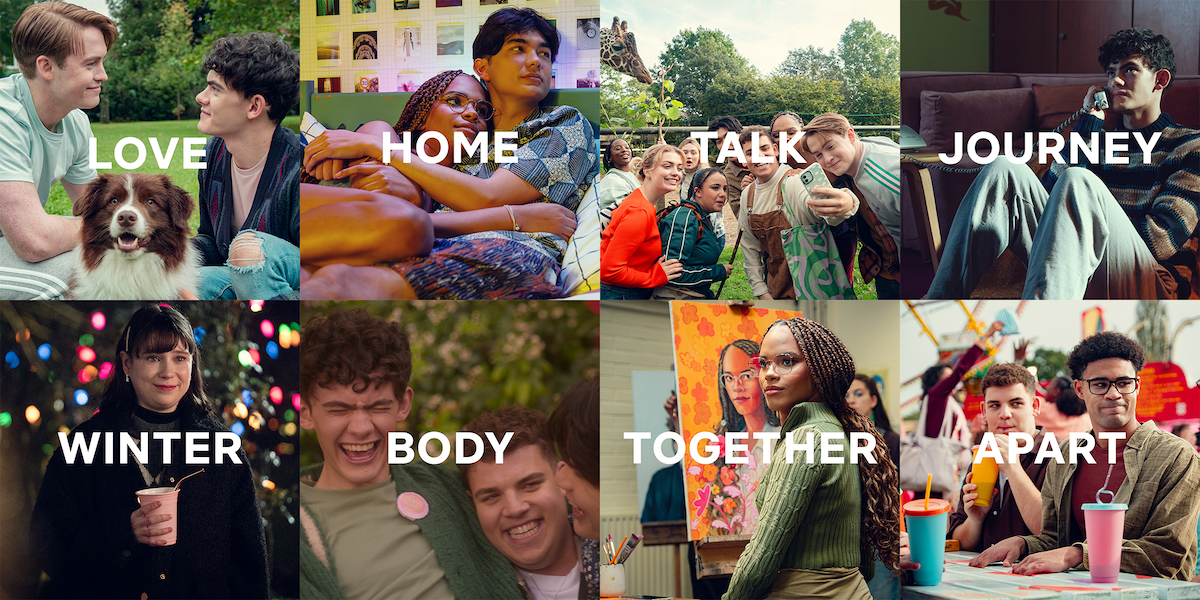 Grid of images showing episode titles for Season 3 of ’Heartstopper’