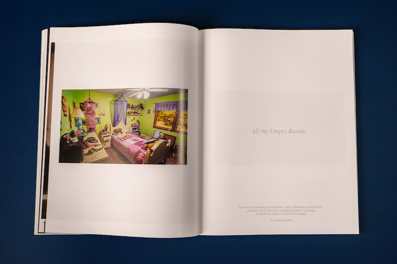 Spread from Tudum Magazine - All the Empty Rooms Feature