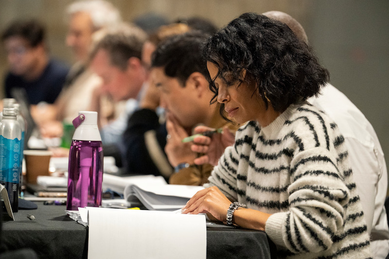 Susan Kelechi Watson as Jasmine Haney at the table read for The Residence.