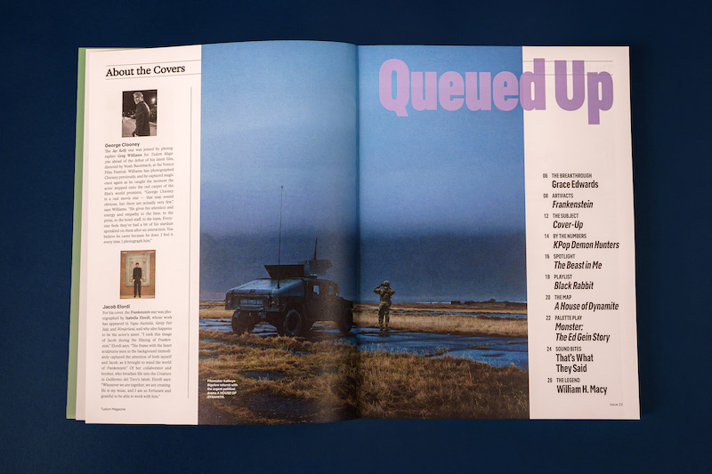 Spread from Tudum Magazine - table of contents