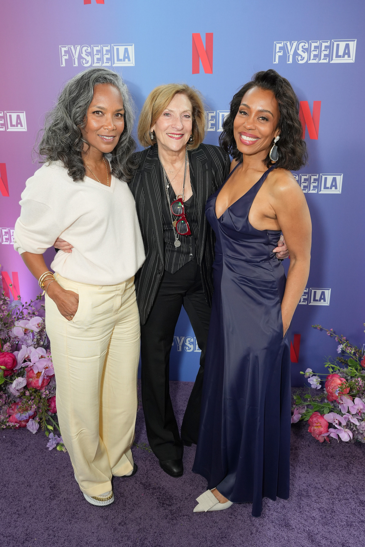 Mara Brock Akil, Lesli Linka Glatter, and Karen Pittman attend the Netflix FYSEE: Rebels and Rulebreakers panel.