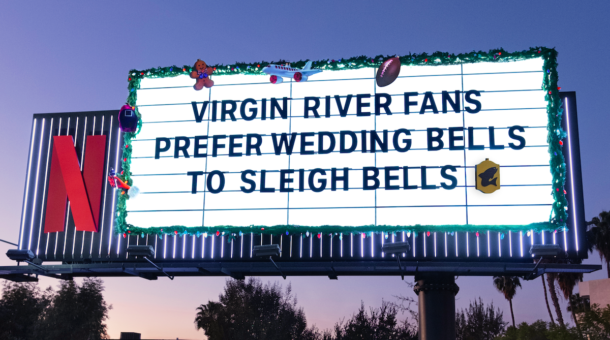 Sunset Blvd Marquee - Virgin River ‘Virgin River Fans prefer wedding bells to sleigh bells’