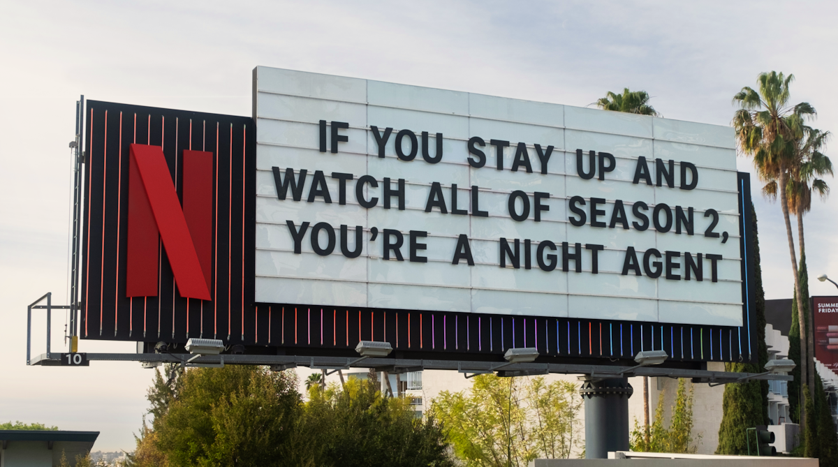 Sunset Blvd The Night Agent Billboard - ‘If you stay up and watch all of season 2, You’re a night agent.’