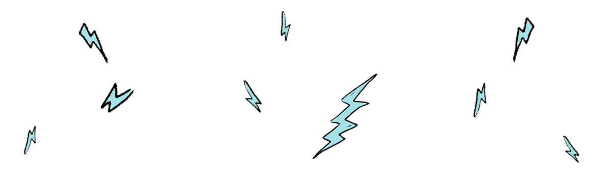 Illustrated lightning bolts