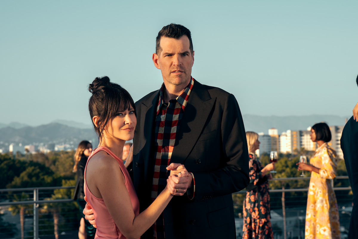 (L to R) Jackie Tohn as Esther, Timothy Simons as Sasha in episode 210 of Nobody Wants This.