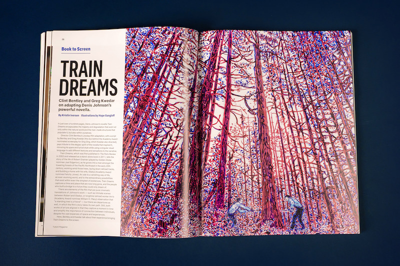 Spread from Tudum Magazine - Train Dreams Feature