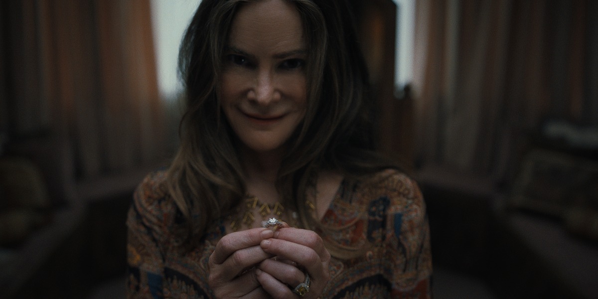 Jennifer Jason Leigh as Victoria in ‘Something Very Bad Is Going to Happen’