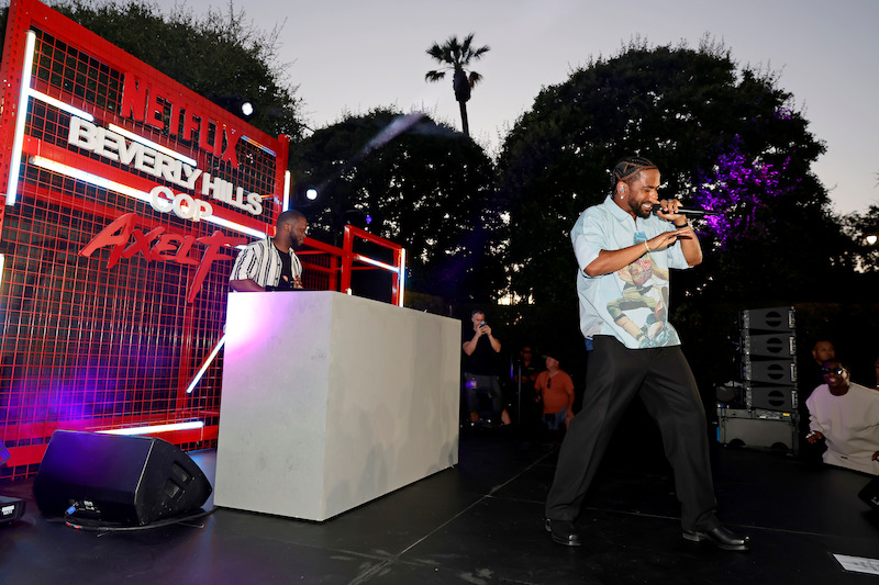 Big Sean performs during the 'Beverly Hills Cop: Axel F' World Premiere.