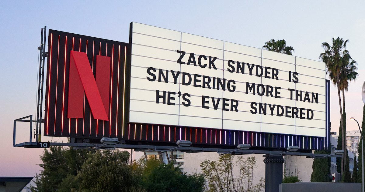 Sunset Blvd marquee for Rebel moon 2 - “zack snyder is snydering more than he’s ever snydered’