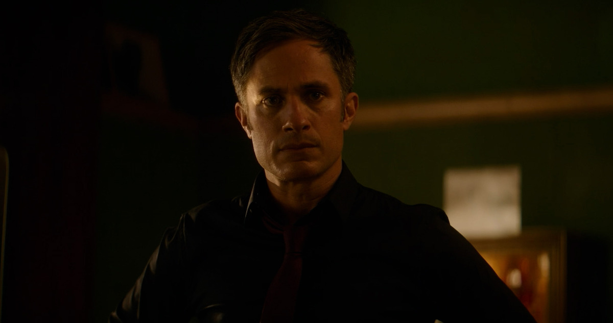 Gael Garcia Bernal stares straight ahead in an extended flashback from 'The Mother.'