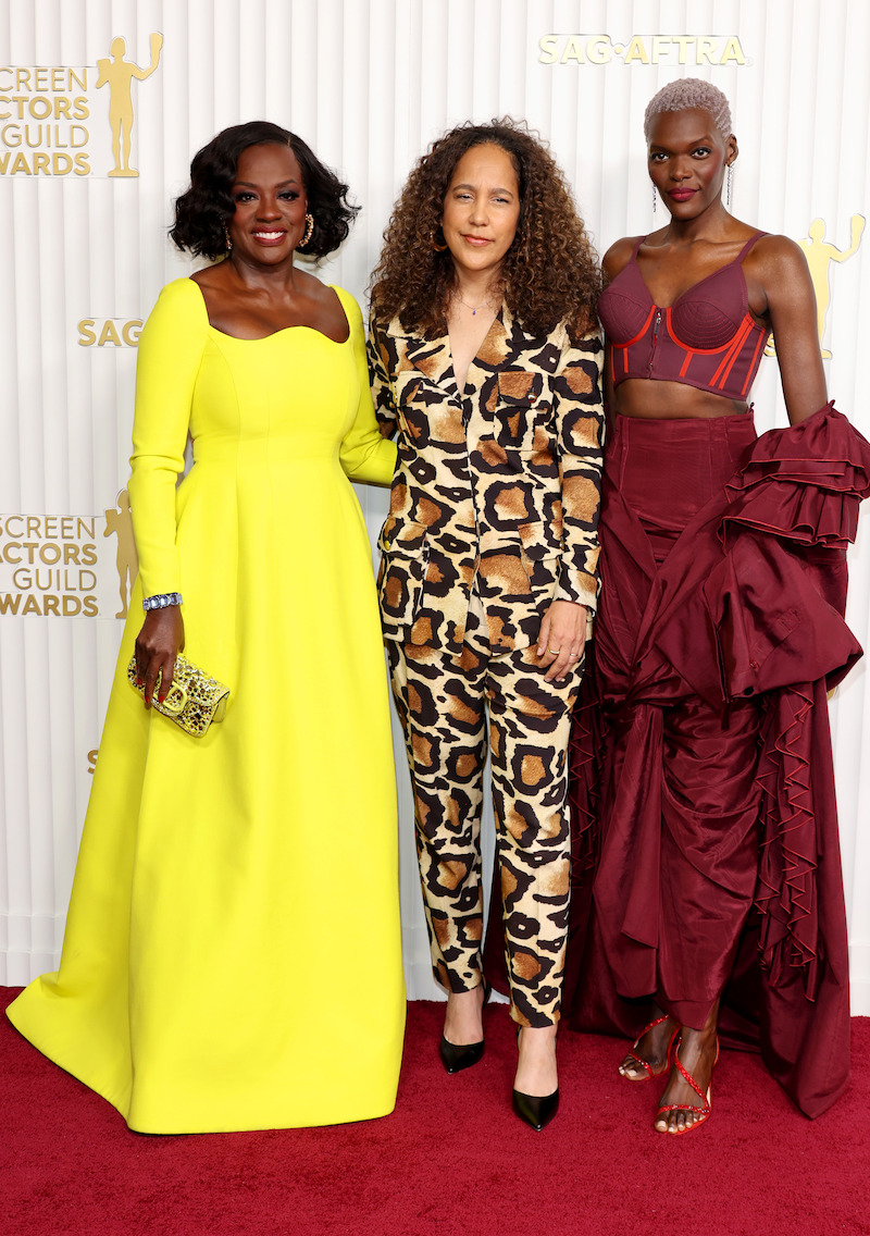 Viola Davis, Gina Prince-Bythewood and Sheila Atim at the 2023 Screen Actors Guild Awards in Los Angeles.