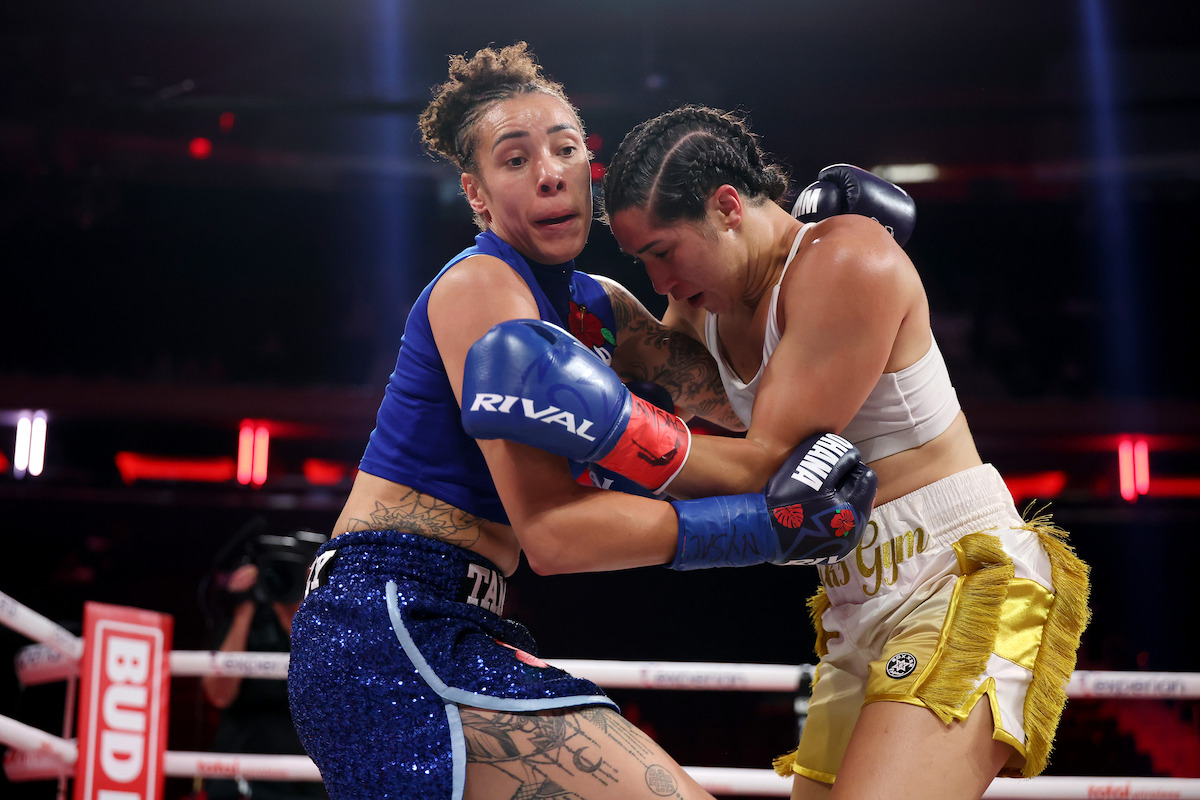 Tamm Thibeault and Mary Casamassa in the boxing ring