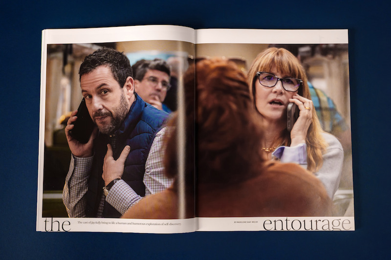 Spread from Tudum Magazine - Ensemble of Jay Kelly