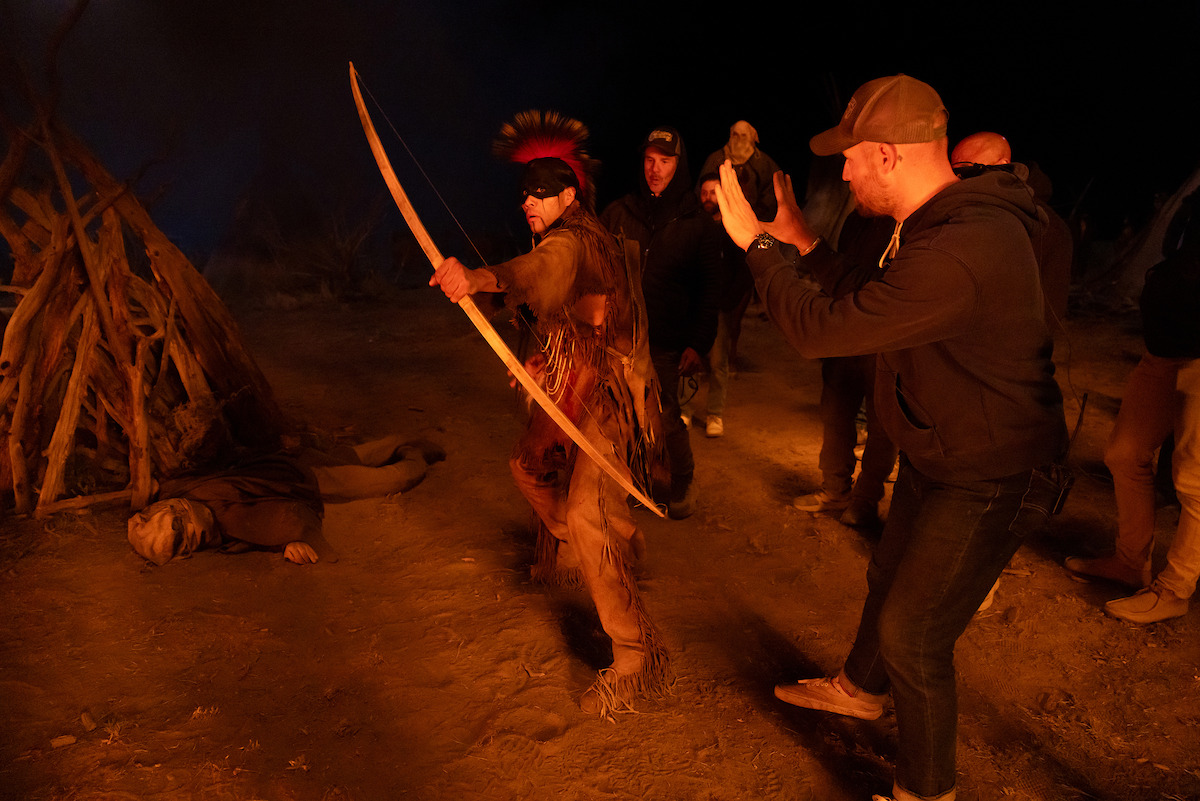 Director/executive producer Peter Berg behind the scenes of ‘American Primeval’