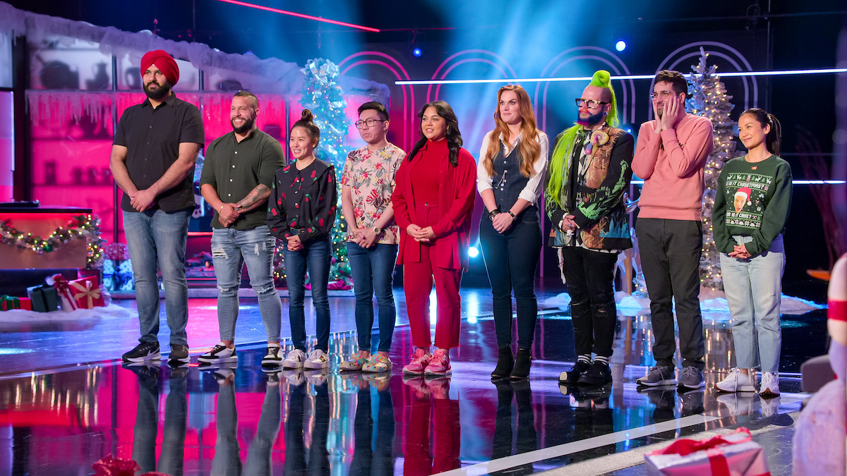 Contestants Jujhar Mann, Henderson Gonzalez, Grace Pak, Miko Kaw Hok Uy, Danya Smith, Elizabeth Rowe, Andrew Fuller, Jonny Manganello, and April Julian