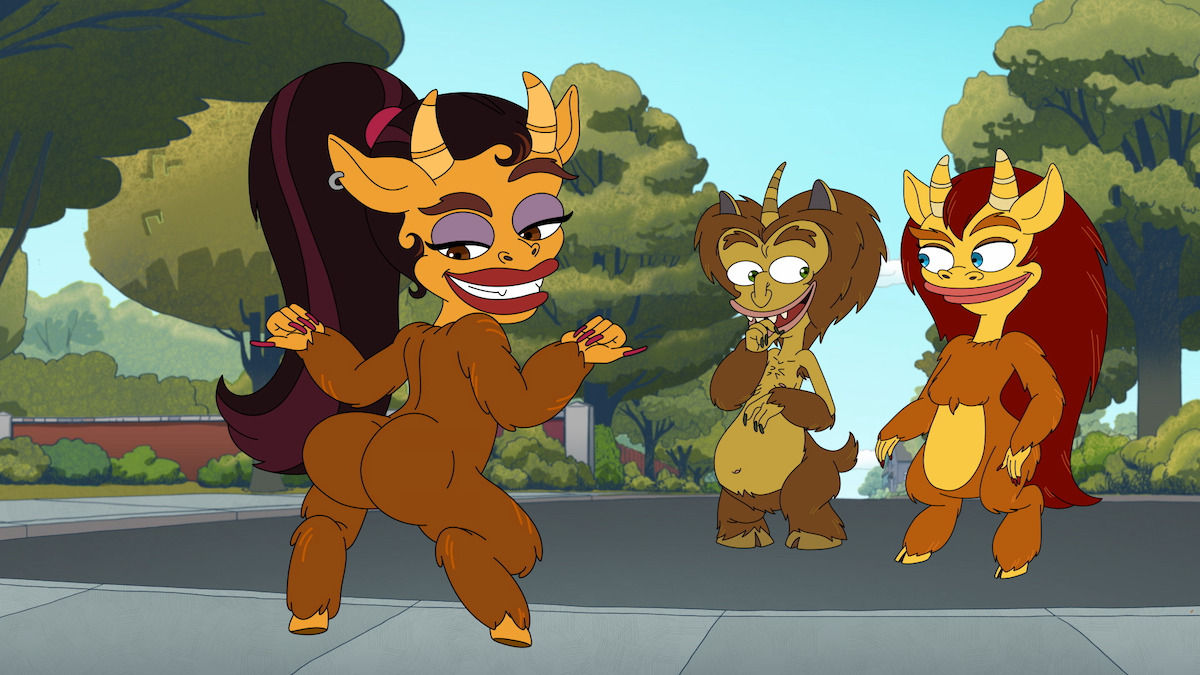 Megan Thee Stallion as herself, Nick Kroll as Maury, and Maya Rudolph as Connie in Season 7 of ‘Big Mouth.’