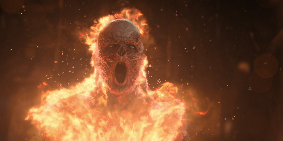 Human thing bursting into flames