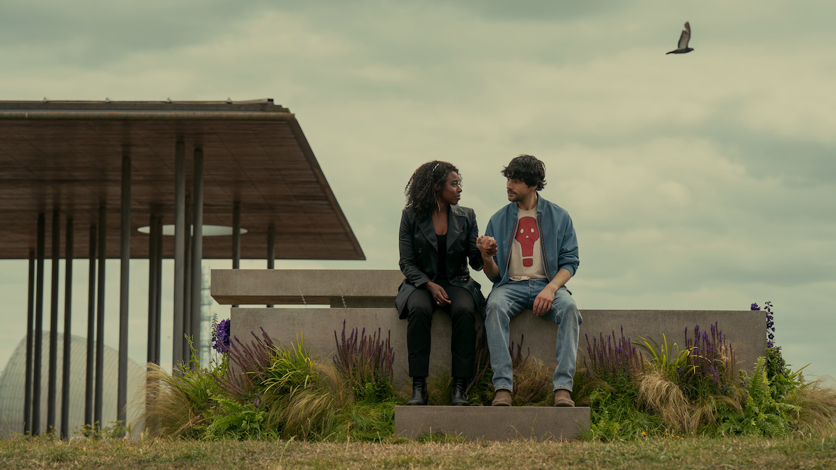 Kirby Howell-Baptiste as Death and Colin Morgan as Sexton Furniva in ‘The Sandman’ Season 2
