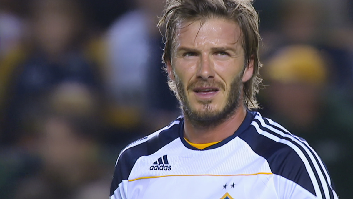 David Beckham playing for LA Galaxy.