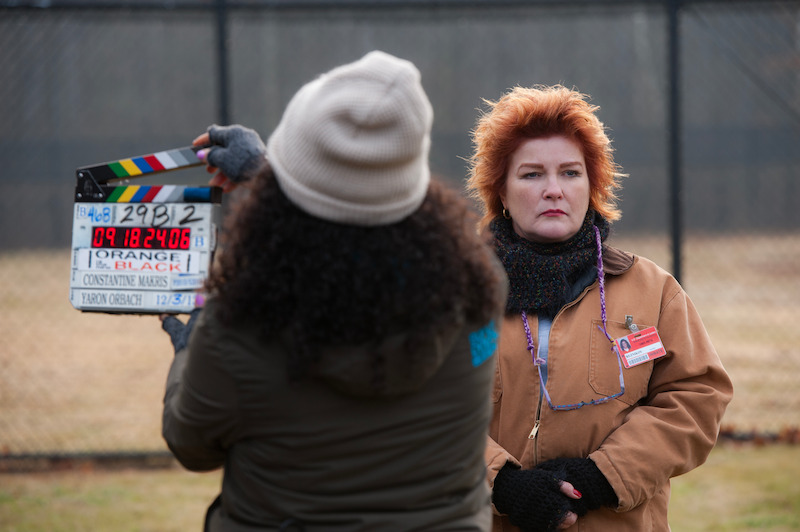 Kate Mulgrew as Galina "Red" on the set of Orange Is The New Black Season 2.