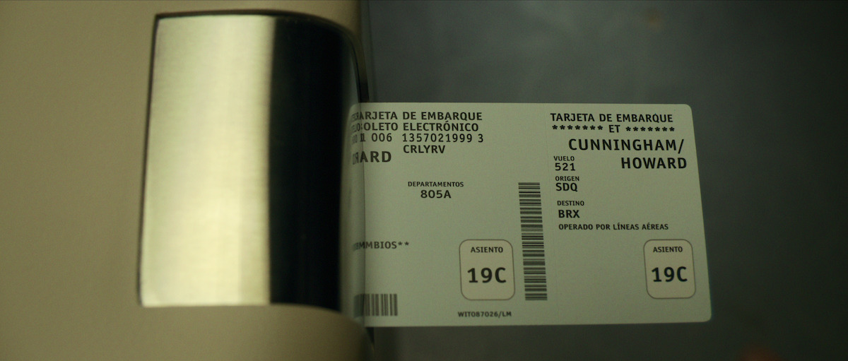 Another boarding pass, this time for Howard Cunningham.