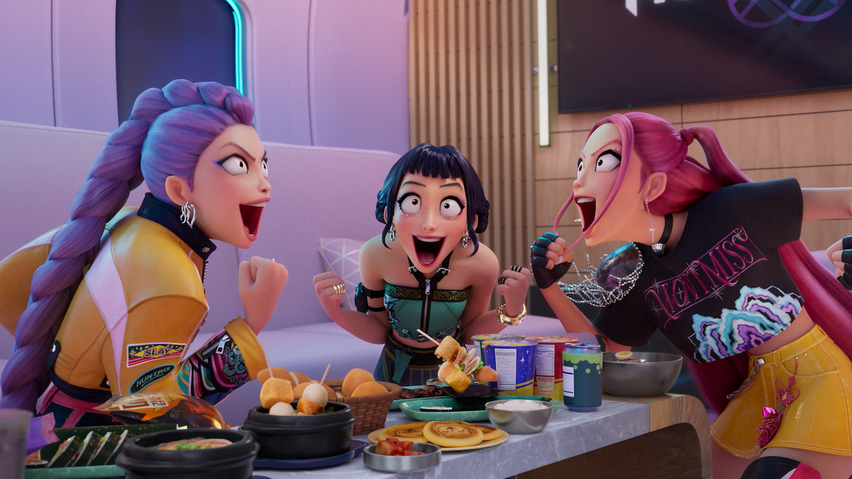 Rumi, Zoey, and Mira in 'KPpop Demon Hunters'