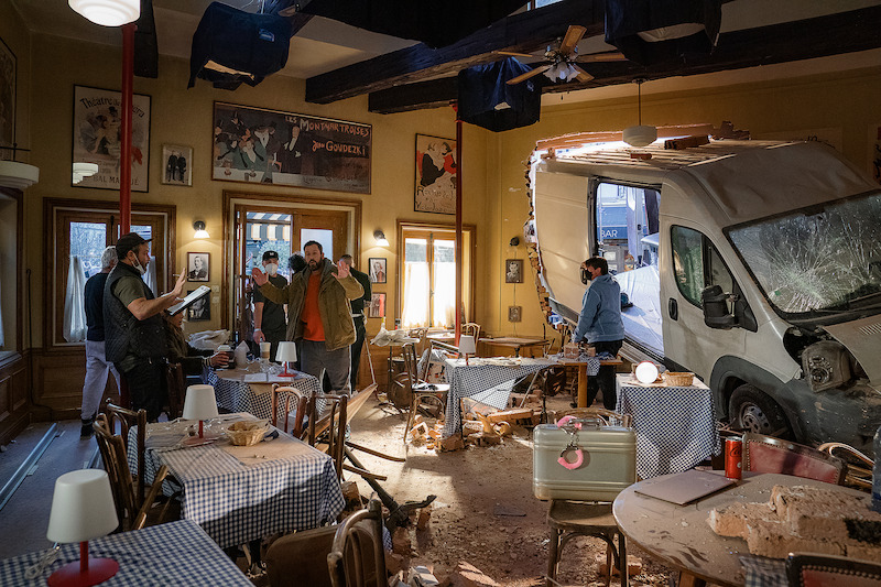 The cast and crew of Murder Mystery 2.