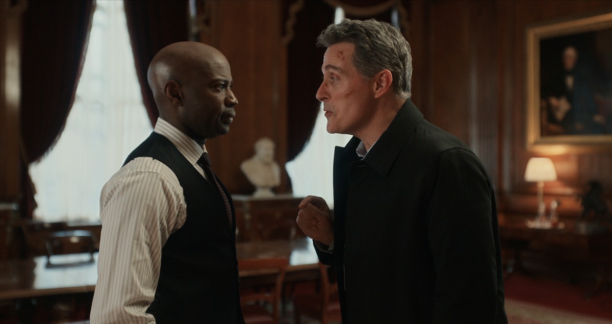 David Gyasi as Austin Dennison and Rufus Sewell as Hal Wyler in ‘The Diplomat’ Season 2, Episode 4.