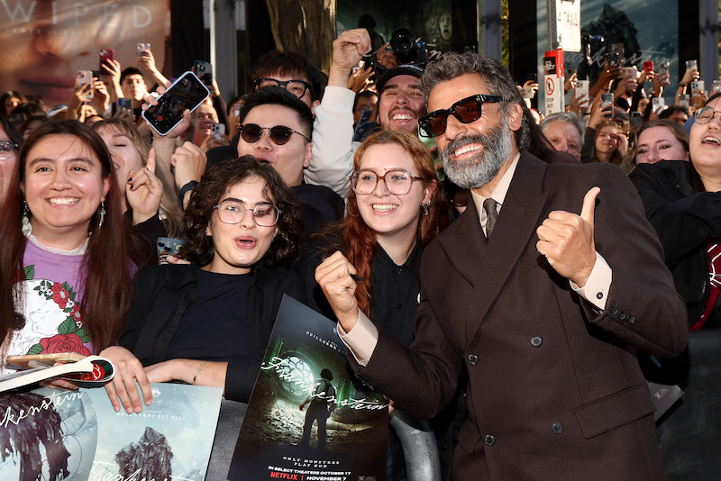Oscar Isaac with fans