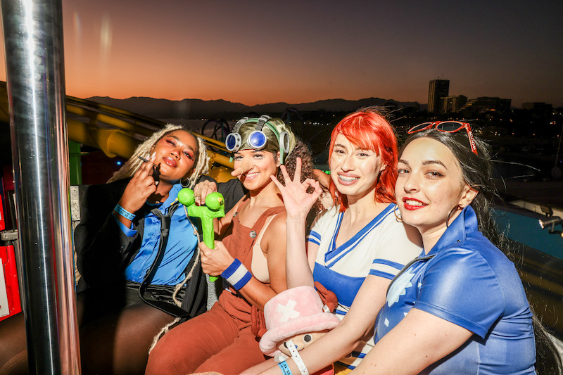 Fans attend Netflix global event for the celebration of One Piece at Santa Monica Pier in California. 