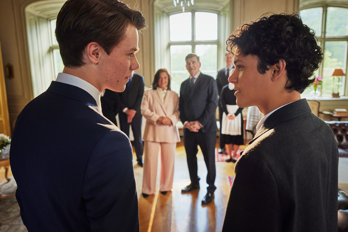 Edvin Ryding as Wilhelm and Omar Rudberg as Simon in ‘Young Royals’.