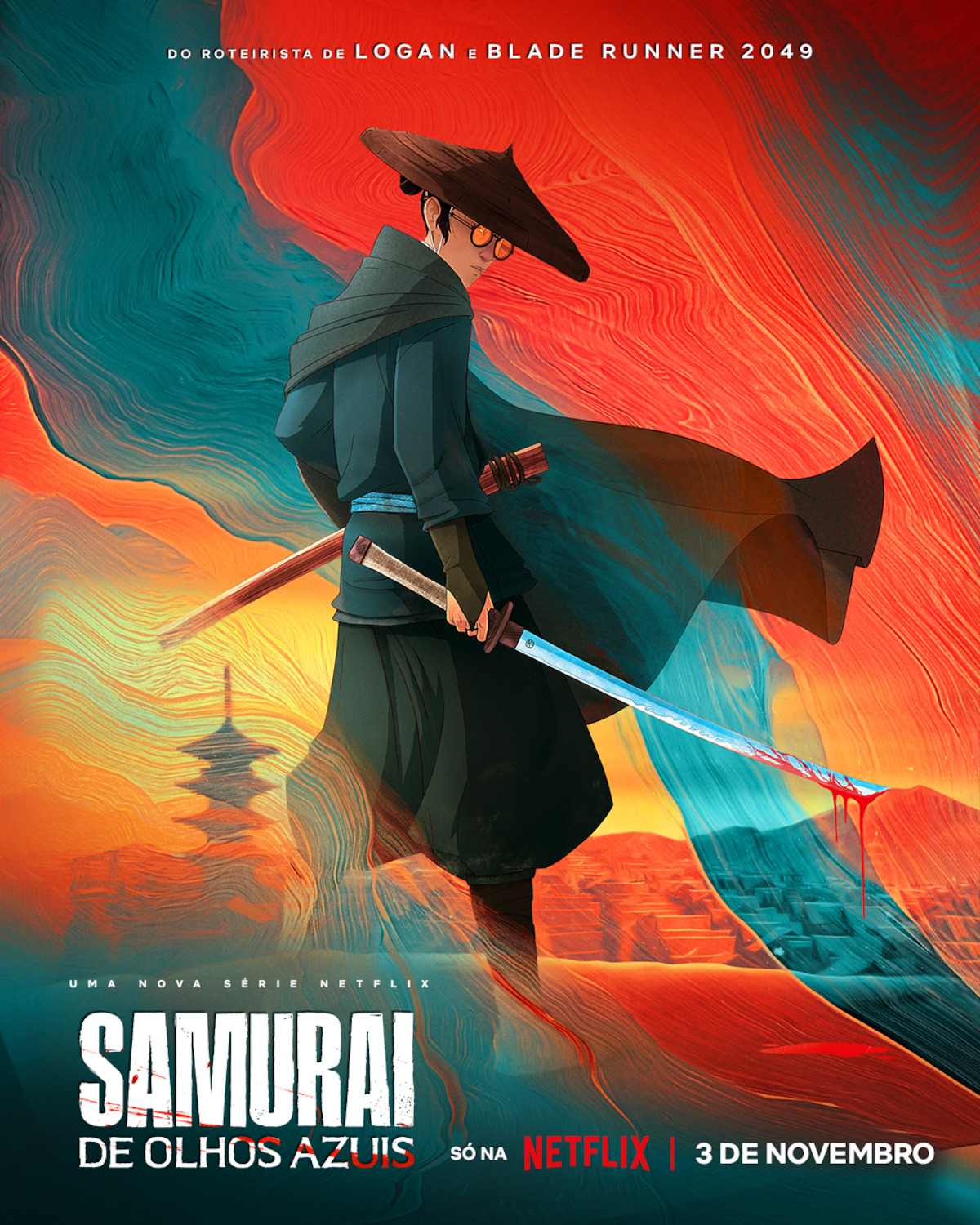 Arte de ‘Samurai de Olhos Azuis’.