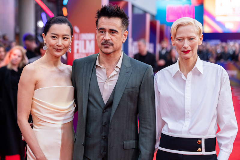Fala Chen, Colin Farrell, and Tilda Swinton