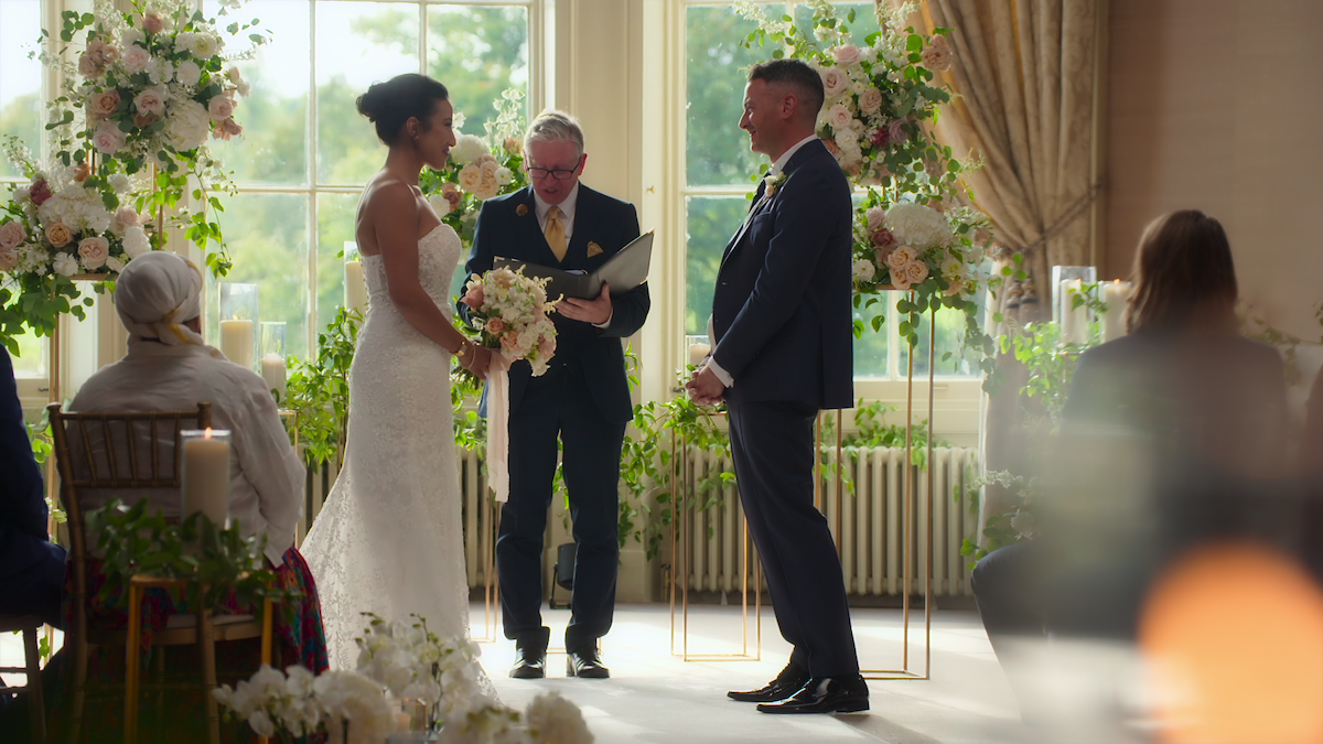 Maria and Tom at the altar.