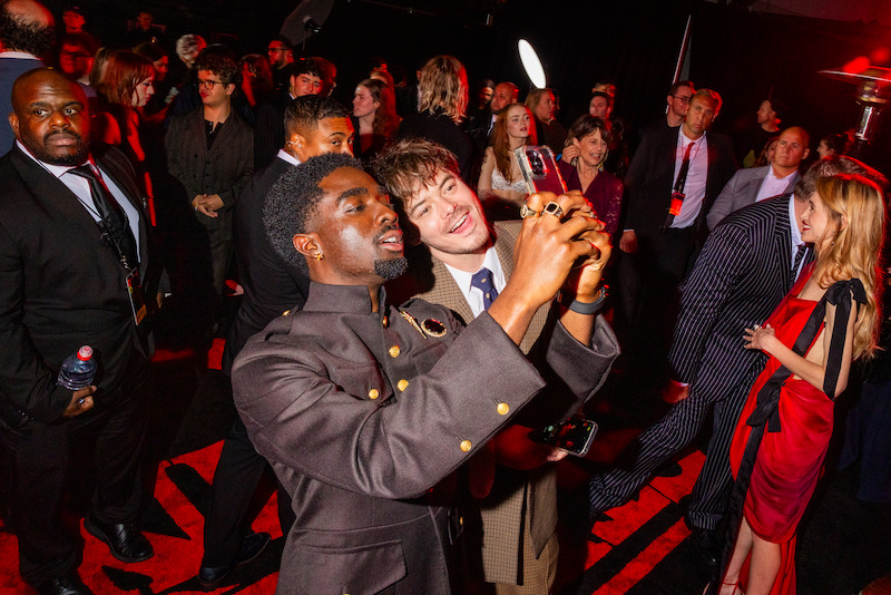 Caleb McLaughlin and Charlie Heaton attend the 'Stranger Things 5' World Premiere.
