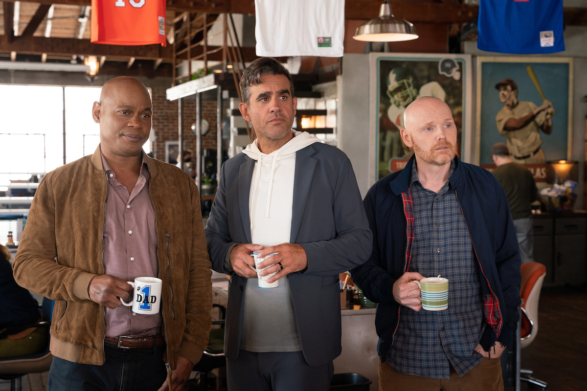 Bokeem Woodbine as Mike, Bobby Cannavale as Connor, and Bill Burr as Jack in ‘Old Dads’