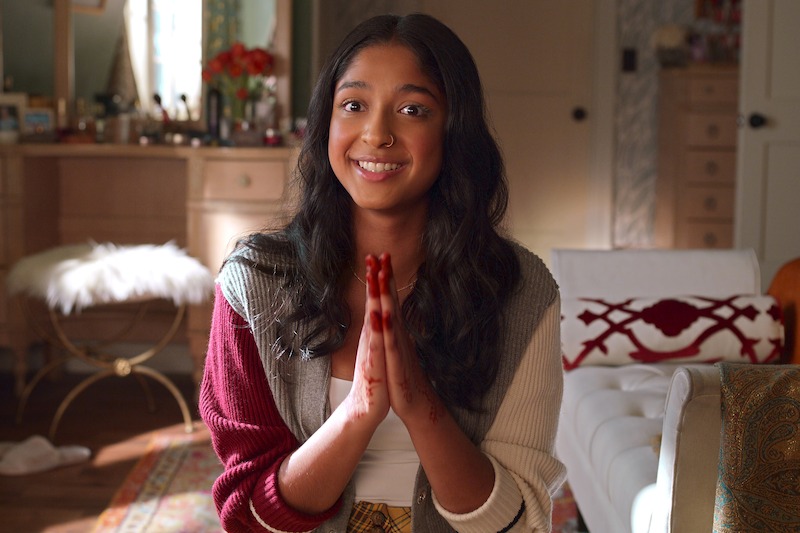 Maitreyi Ramakrishnan as Devi in Season 4 of Never Have I Ever.