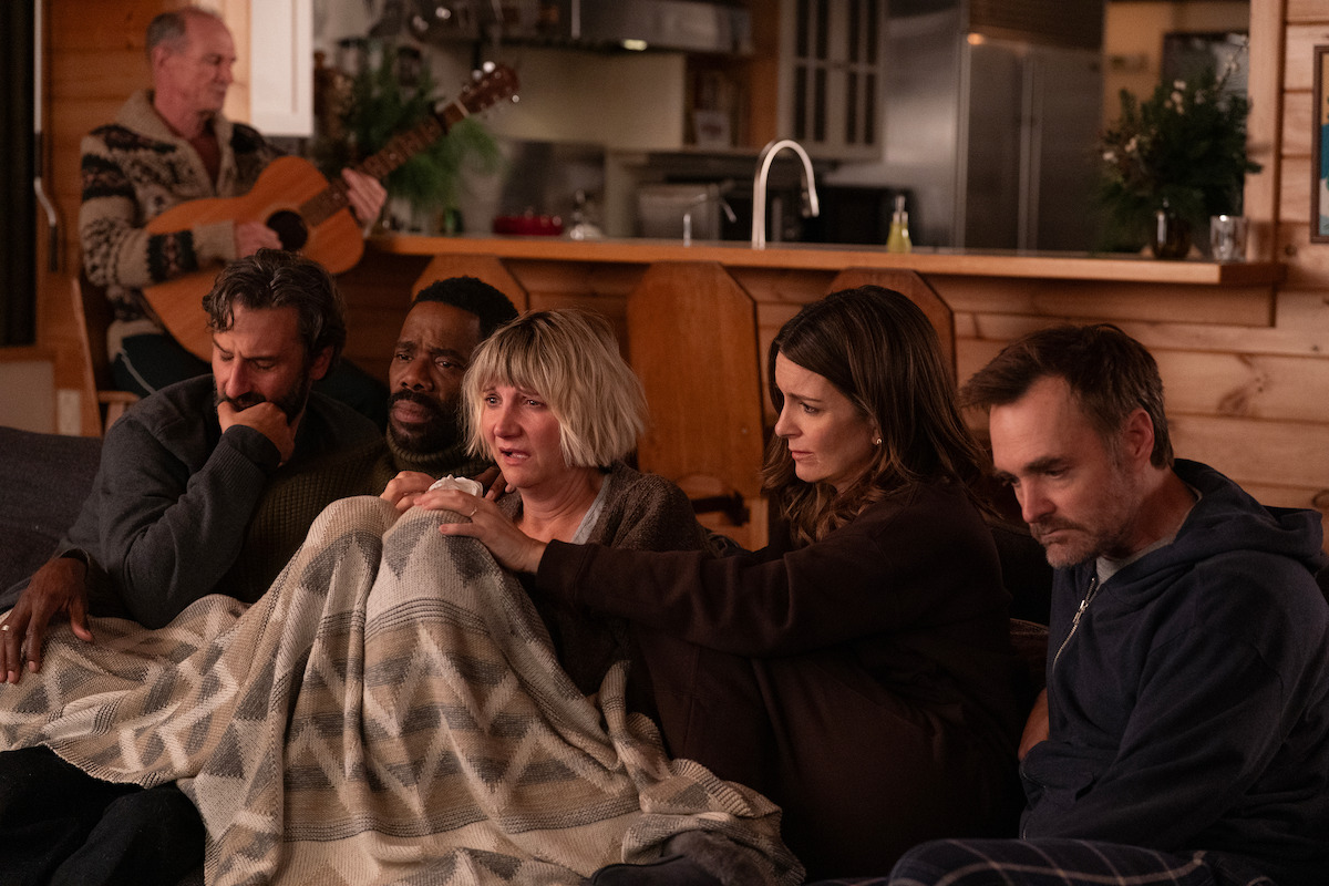 Toby Huss as Terry, Marco Calvani as Claude, Colman Domingo as Danny, Kerri Kenney as Anne, Tina Fey as Kate, and Will Forte as Jack in ‘The Four Seasons’