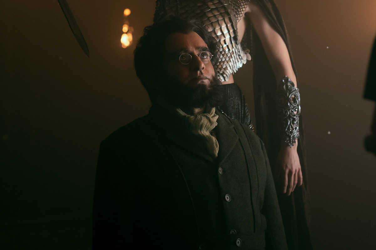 Sanjeev Bhaskar as Cain and Cassie Clare as Mazikeen in ‘The Sandman’ Season 2.