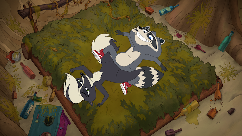 A still image from the animated series Mating Season