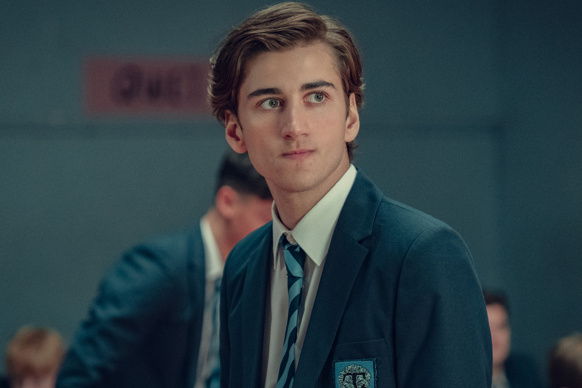 Sebastian Croft as Ben wearing his school uniform in Season 2 of ‘Heartstopper.’