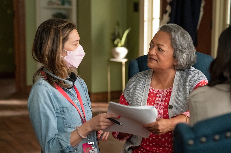 Director Erica Oyama and Ranjita Chakravarty as Nirmala