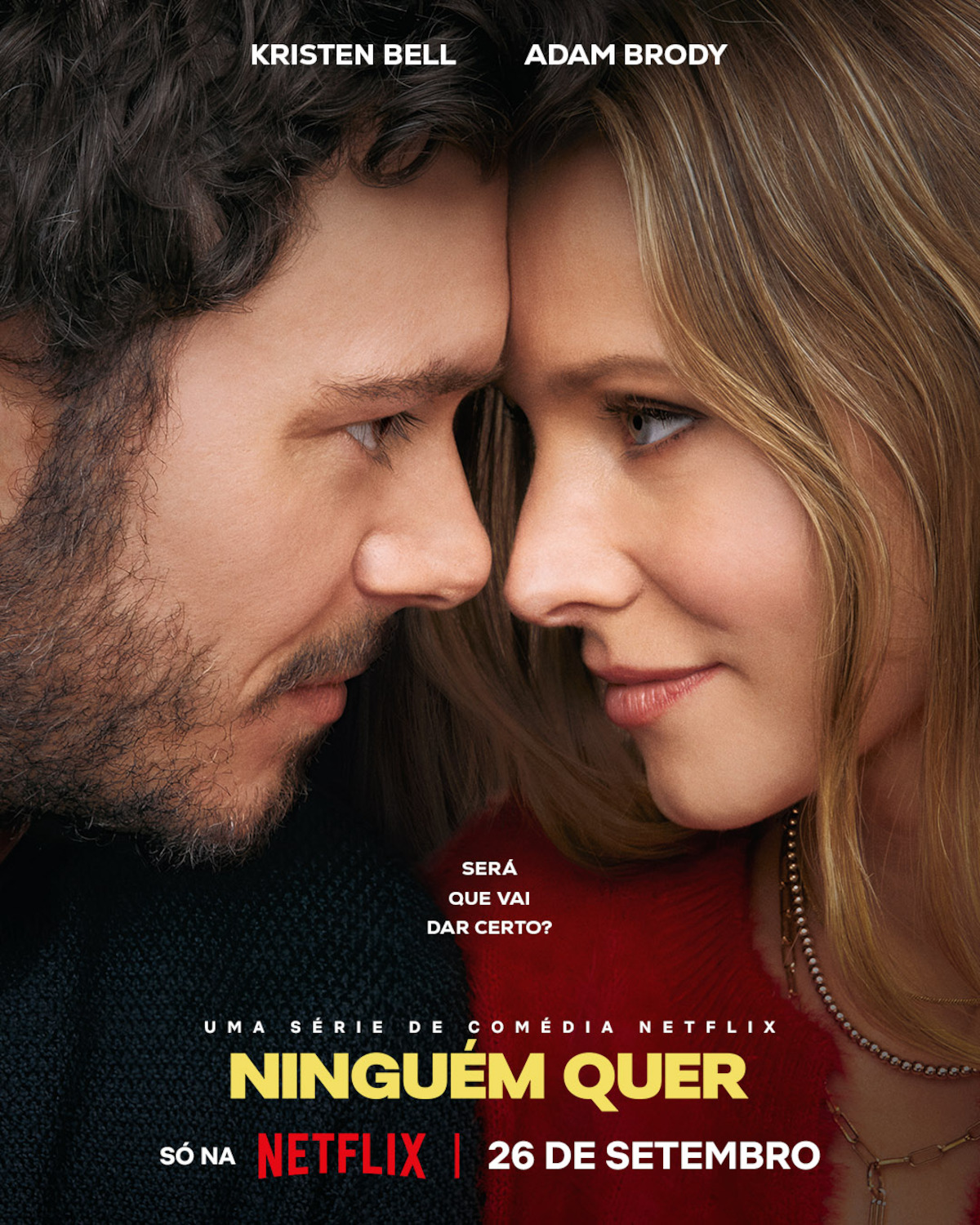 Arte principal de ‘Ninguém Quer’ com Kristen Bell e Adam Brody